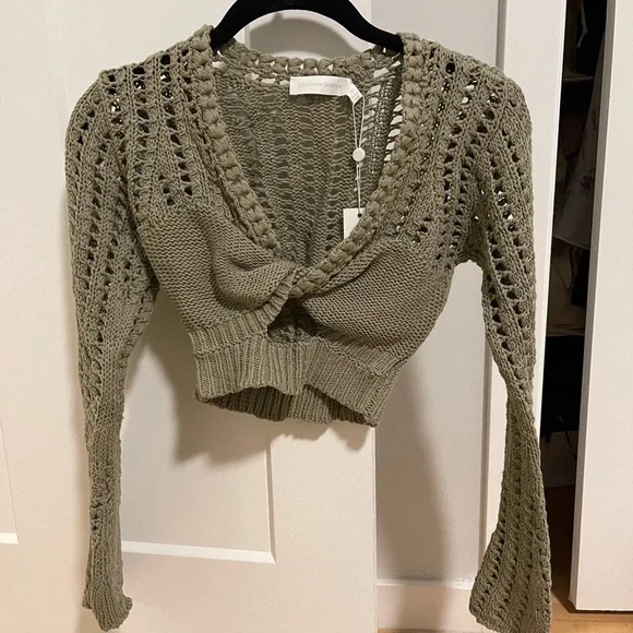 Jonathan Simkhai NWT XS NILE CROCHET CROP TOP - Picture 4 of 5